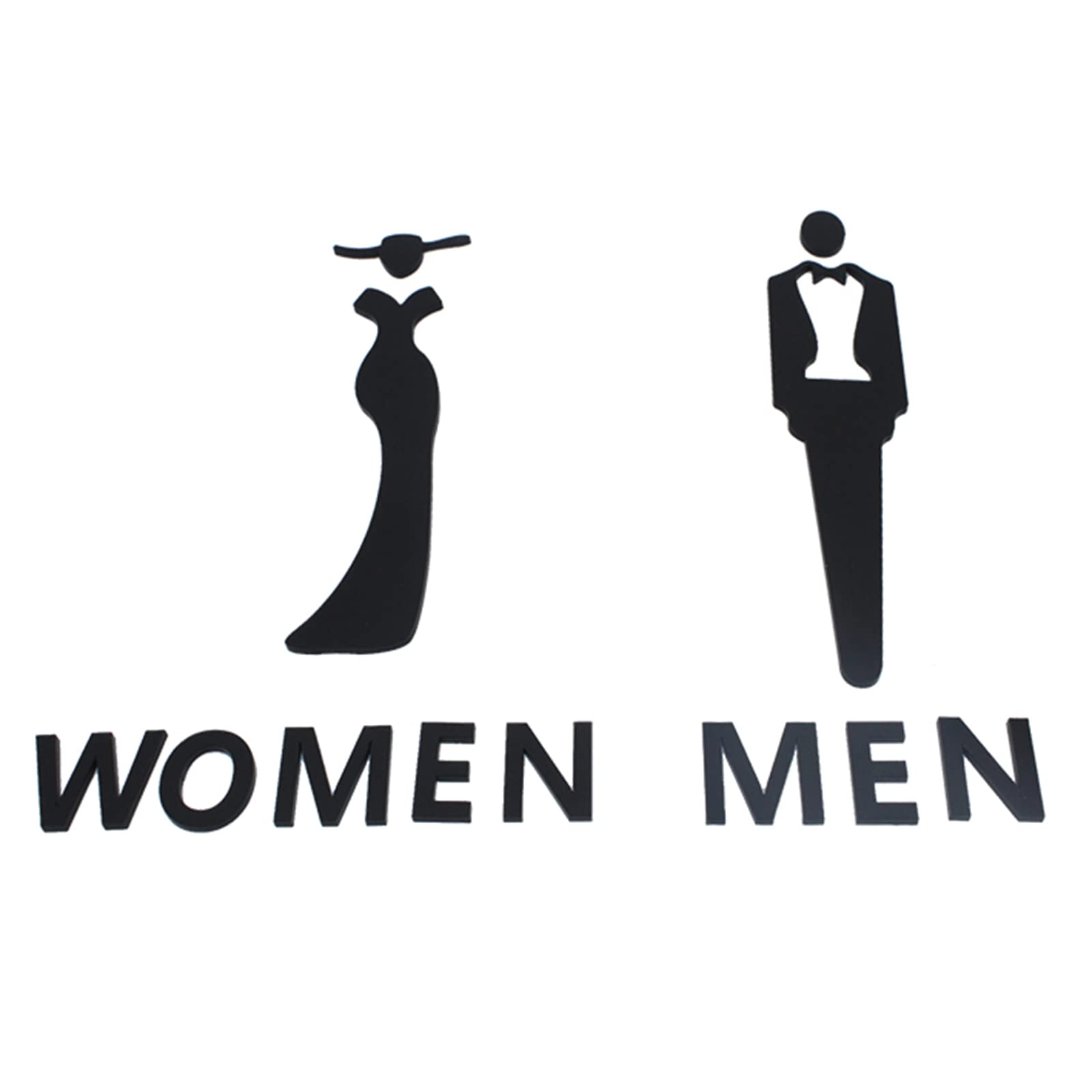 Letrero de baño para hombres y mujeres, letrero/cartel para puerta de baño unisex, letrero de inodoro, decoración de letrero de baño, para oficina o negocio y restaurante, exterior e interior (A 25*1