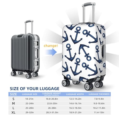 Travel Luggage Covers - Navy Blue Anchor Elasticity Suitcase Covers Protector for Luggage 18-32 Inch2
