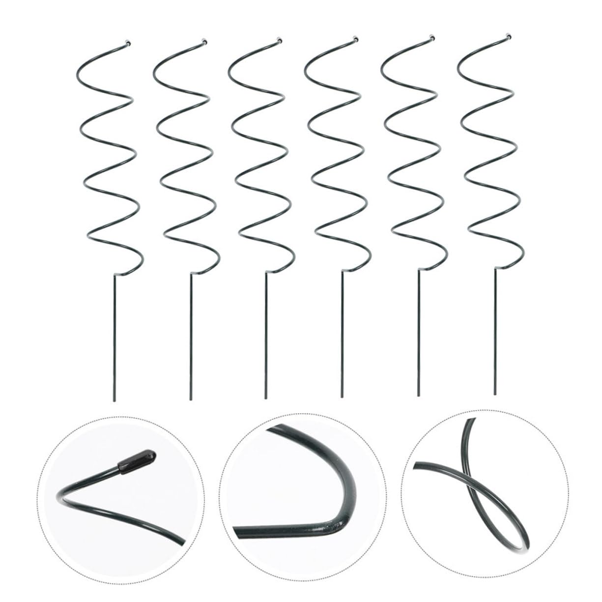 Lot de 8 Tuteurs Spiralés en Fer pour Plantes de Jardin