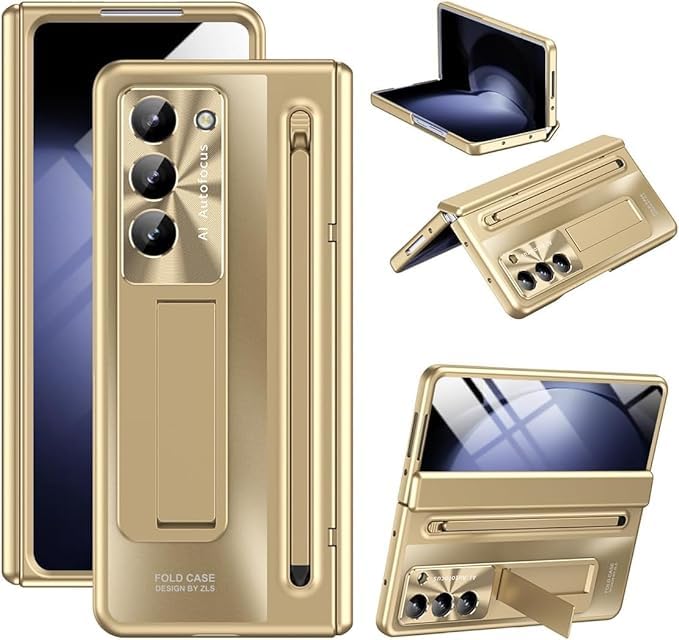 Melomon Ultra Hybrid Premium Luxury Design PC Case for Samsung Galaxy Z Fold 6 - with S Pen/Tempered Glass Screen Protector/Kickstand/Comfortable Grip/Scratch Resistant for Fold 6 case (Gold) (B0DC4KBKNJ) Amazon Price History, Amazon Price Tracker