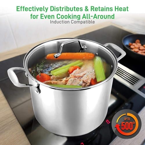 image for NutriChef 19-Quart Stainless Steel Stock Pot - 18/8 Food Grade Heavy D