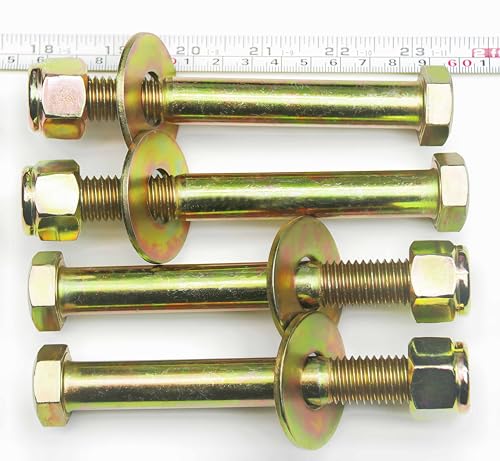 Image of 5 /8 inch x 5 inch Hex Head Bolt by Color Galvanization with Nylon Lock nut and Large Size Washer Assortment Kit,Alloy Steel,Grade 5.(4pcs Pack). by Metalsuberg