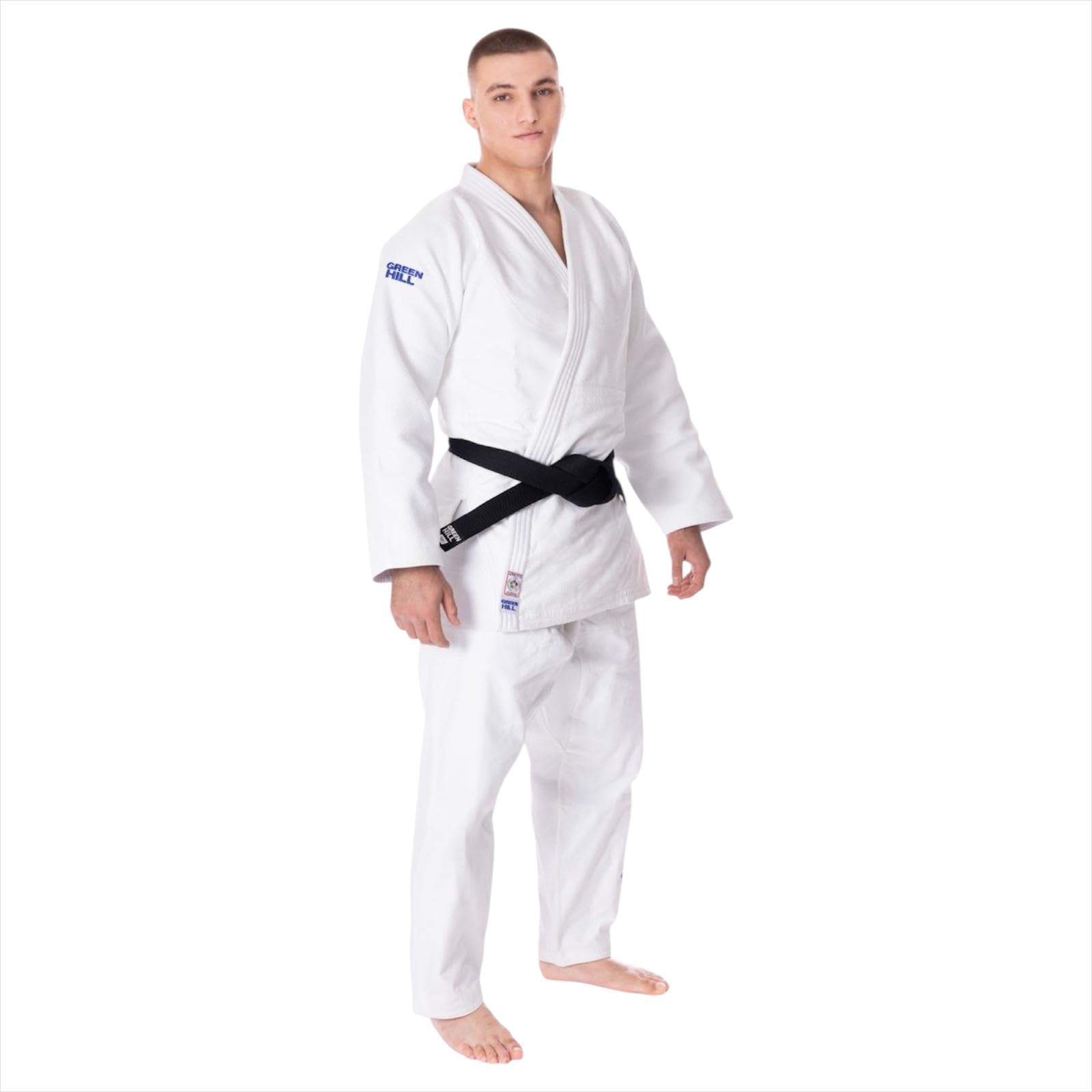 GREEN HILL JUDOGI Bianco Blu IJF Approved Judo GI Kimono Unisex (Bianco, 170 Extra Slim)