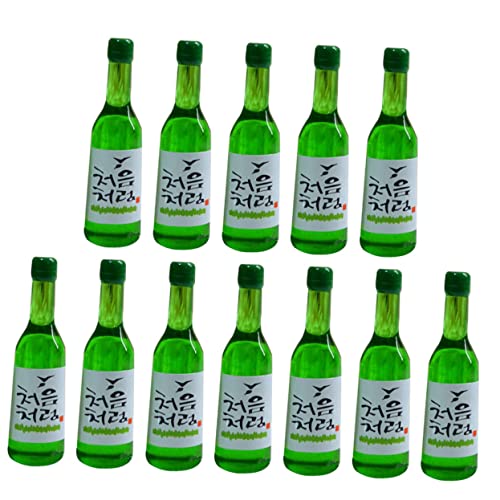 Cabilock 15pcs Simulated Rice Wine Honey Jar Clear Water Bottle Mini Wine Bottle Juicing Bottles Green Resin