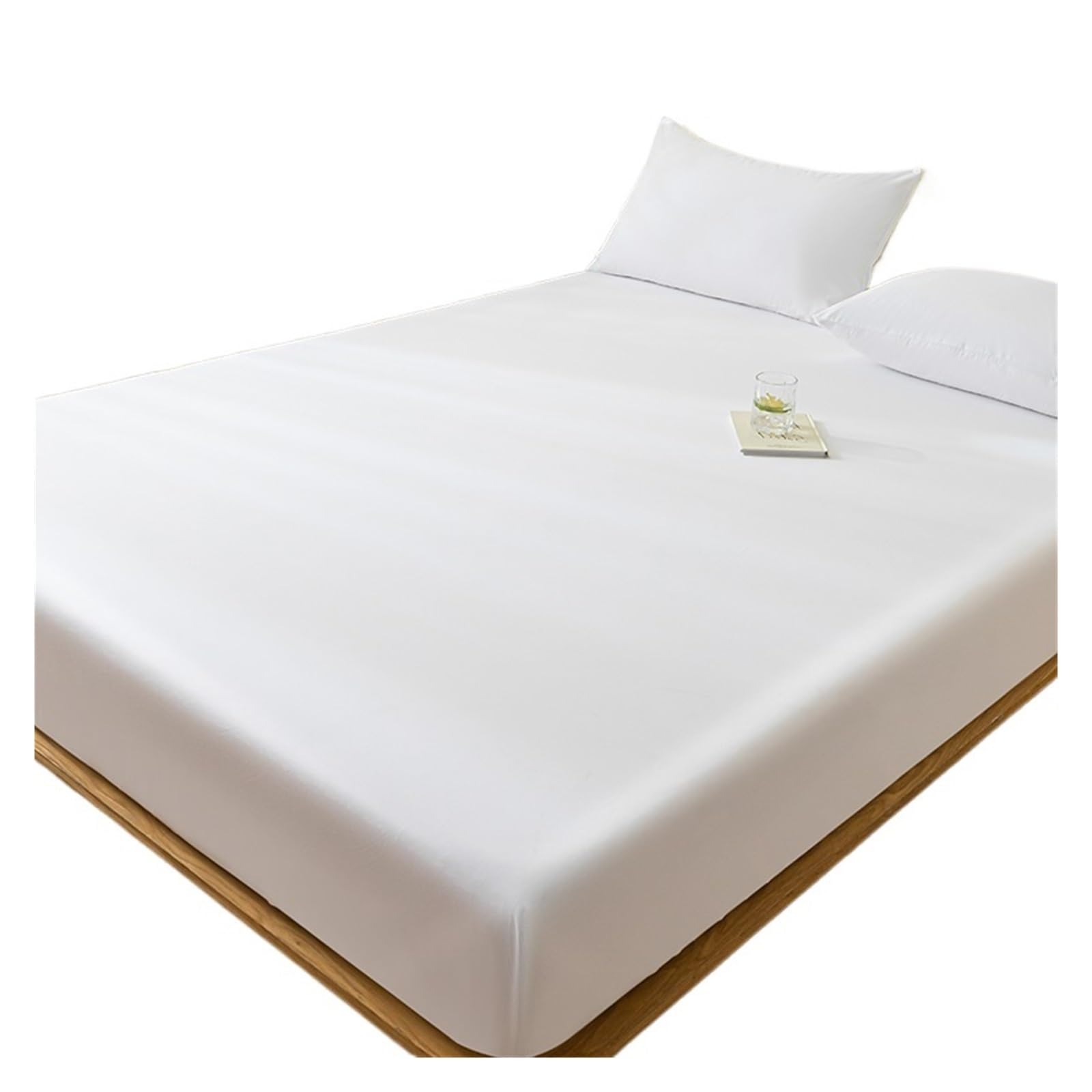 Drap-housse avec bande élastique protège-matelas blanc avec 2 taies d'oreiller