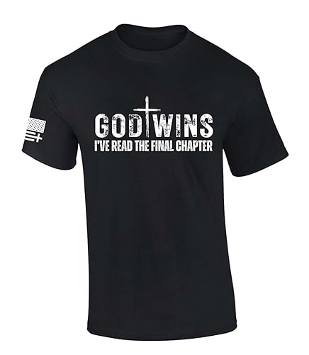 Mens Christian Tshirt God Wins I've Read The Final Chapter