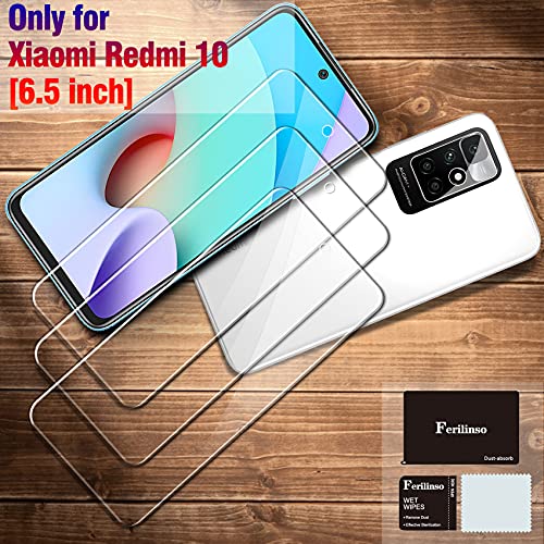 Ferilinso Designed for Xiaomi Redmi 10 Screen Protector, 3 Pack HD Tempered Glass with 2 Pack Camera Lens Protector - Image 3