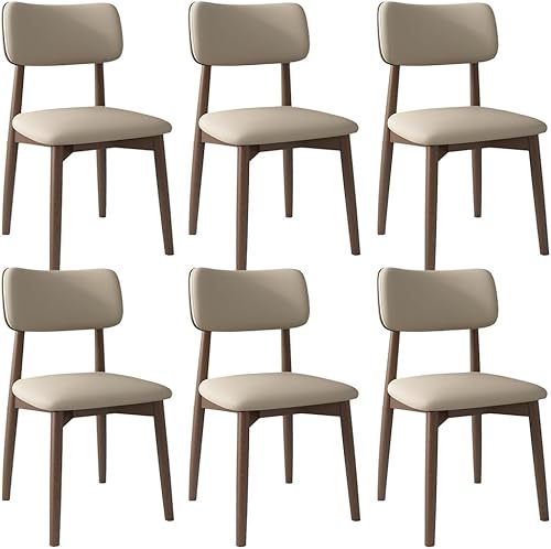 Miniatura 9 de YVYKFZD Solid Wood Dining Chairs, Kitchen Chairs Set with Curved Backrest, Leather Upholstered Dining Room Chair, Armless Living Room Chair, for