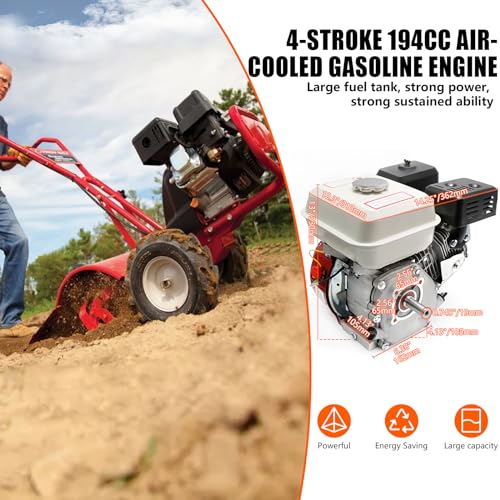 4-Stroke 7.5HP 210cc Gas Engine - 3/4" (19MM) Shaft Diameter,Pull Start Petrol Engine,GX170F OHV Air Cooled Horizontal for Go Karts,Mini BikeLog,Microtiller,Lawn Mower… - Image 3