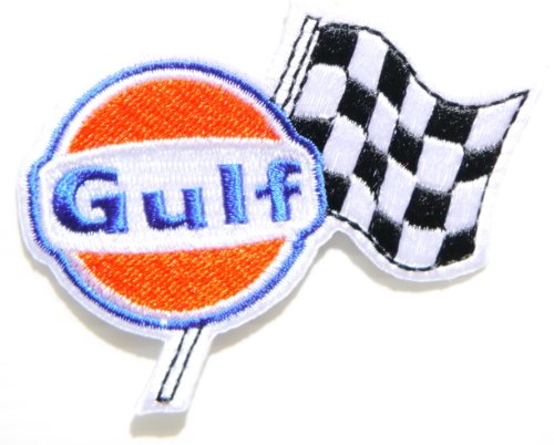 Gulf Motor Oil Fuel Gas Station Pump Logo Sign Racing Patch Iron On Applique Embroidered T Shirt Jacket Costume By Surapan #TOP15