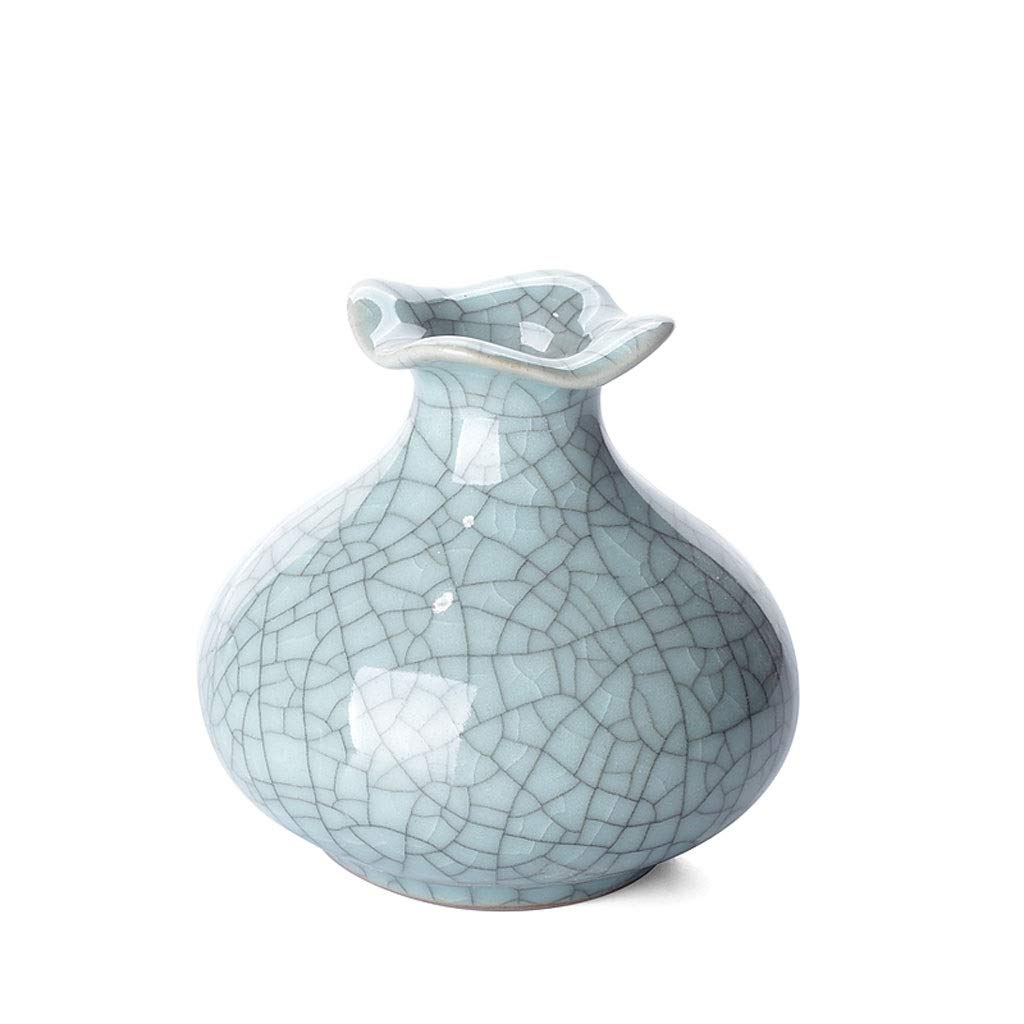 Bzgpmfud Blueone Colorb Vase Desktop Water Culture Flower Exquisite Decoration Hand Made Stoneware Ceramic Small(Blueone Colorb)