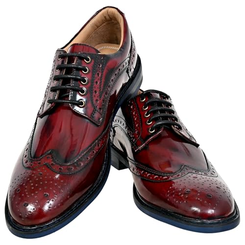 Image of Hx London Brush-Off Leather Men Brogues Formal Derby Shoes