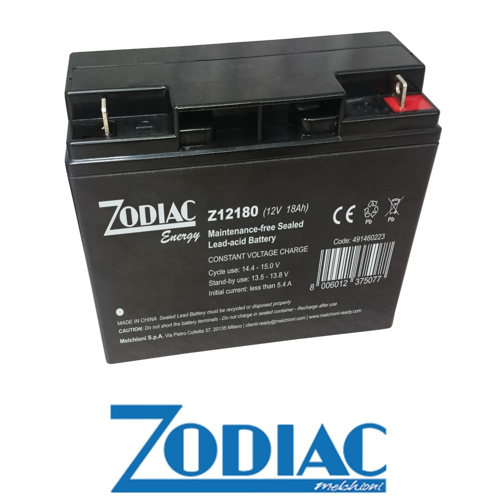 Batteria al piombo ricaricabile ermetica VRLA AGM 12V 18Ah terminale T3 ZODIAC ENERGY Z12180