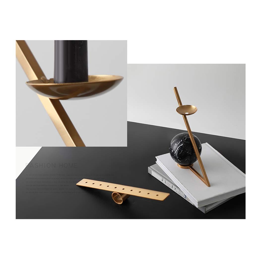 Kerzenhalter Kerzenständer Metall-Kerzenhalter Modernes dekoratives Mittelstück Kerzenständer Hochzeit Marmor Wohnzimmer Kerzenlichtstandplatz (Color : Gold)