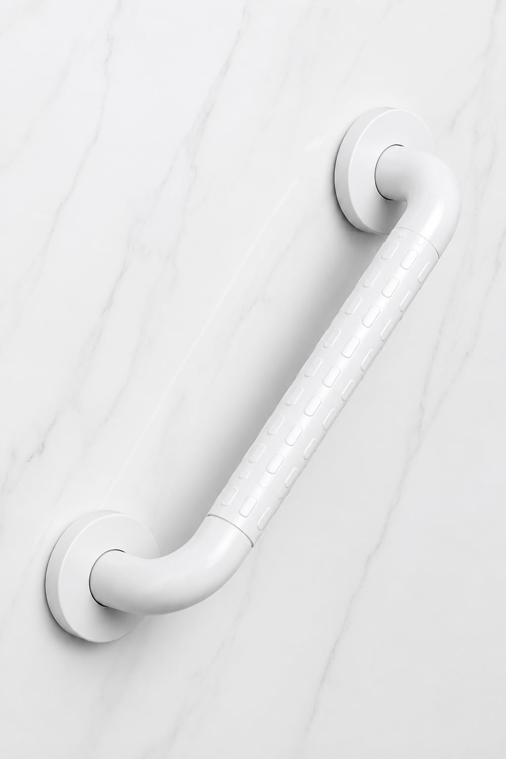BATH GURU Heavy Duty Grab Bar for Bathroom & Toilet | Anti-Slip ABS Safety Handle for Elderly, Senior Citizens & Disabled with SUS304 Steel Core | Wall Mounted Shower Support Rail (White, 15 Inch)