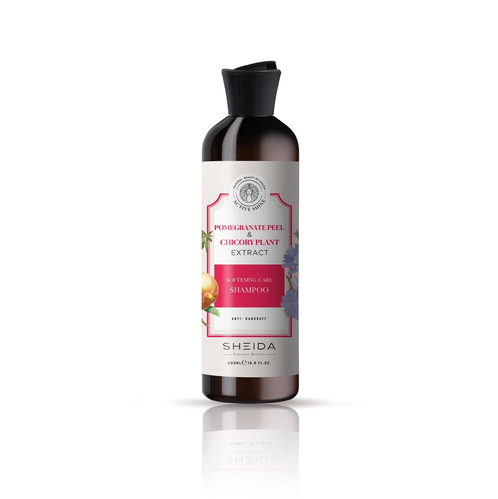 Sheida Active Shine Yumuşatıcı Bakım Şampuanı Nar Kabuğu Ve Hindiba Bitki Özlü 500ml
