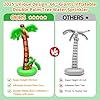 2 Pack Inflatable Palm Trees with Exclusive Two Trunks, 5.5Ft Blow Up Palm Tree Luau Hawaiian Tropical Theme Birthday Indoor Party Decoration, Outdoor Summer Beach Pool Party Supplies Photo Prop Decor
