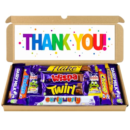Thank You Gift Selection Box Chocolate Hamper | Letter Box Gift | 10 Fullsize Dairy Milk Chocolate bars | Ideal Gifts For Women Men Kids