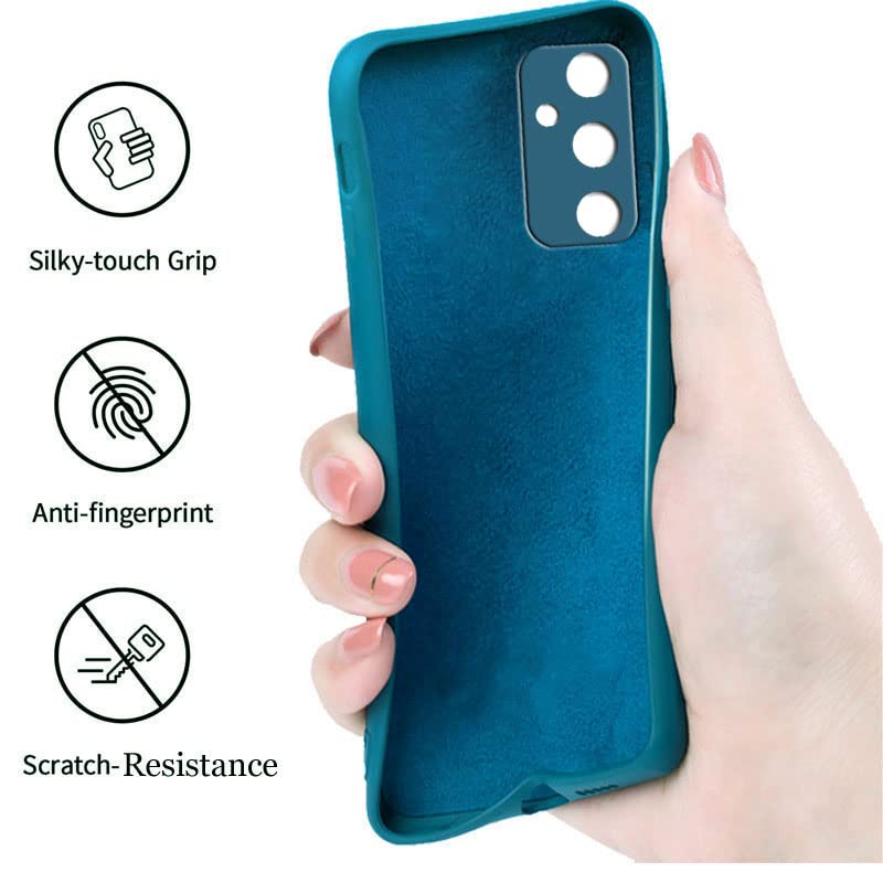 Image of A rtistque Liquid Silicone Matte Shockproof Flexible with Camera Protection Soft Back Cover Case for Samsung Galaxy M23 5G - Blue