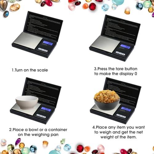 Image of Digital Kitchen Weighing Scale 300 x 0.01g Precision | Mini Electronic Weight Machine for Home & Food | Compact Gram Weighing Machine with LCD Display for Cooking & Diet Use