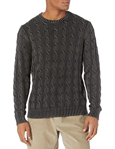 Goodthreads Men's Soft Cotton Cable Stitch Crewneck Sweater