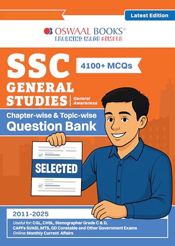 Image of Oswaal SSC General Studies 15 Years Question Bank English Medium | 4100+ MCQs Tier-1 Chapter-wise & Topic-wise | SSC CGL, CHSL, MTS, CPO | Previous Years 2011-2025 | For 2026 Exam