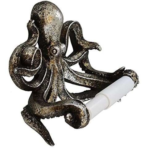 Old River Outdoors Decorative Swimming Octopus Toilet Paper Holder - Bathroom Decor Cover