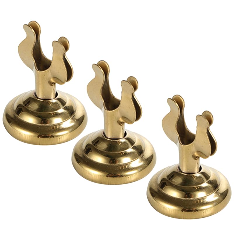 COOLHIYA 3pcs Golden Metal U Shape Table Card Holders for Home and Hotel, Elegant and Creative Note Holders for Photos and Number Cards, Mini Thread Design Tabletop Stand