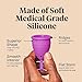Lunette Menstrual Cup – Best Reusable Period Cup – Wear for 12 Hours and Reuse up to 10 Years, Violet Size 1 for Light to Moderate Flow