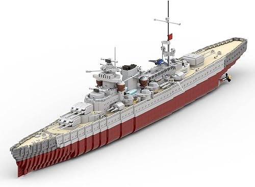 Miniatura 2 de Juego de 4694 piezas de bloques de construcción de acorazado militar kit de construcción de gneisenau de acorazado alemán barcos modelo Gneisenau,
