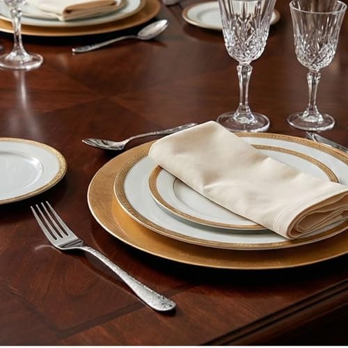 Image of Sterling Silver 4-Piece Cutlery Set with Floral Printed Handle | 2 Tablespoons & 2 Dinner Forks (8.1 inch) | Durable Stainless Steel Tableware for Home, Restaurants, and Gift Giving