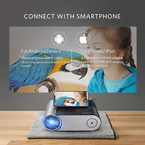 Mini Projector, Vamvo L4200 Portable Video Projector, Full HD 1080P 200” Display Supported; Outdoor Movie Projector 3800 Lux with 50,000 Hrs, Compatible with Fire TV Stick, PS4, HDMI, VGA, AV and USB - Thumbnail 7