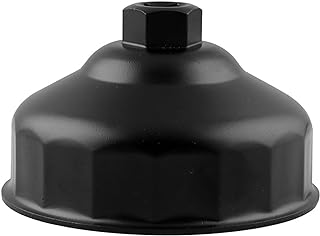 RASNONE 86mm 16 Flutes Oil Filter Wrench Compatible with BMW with 86mm Cartridge Style Filter Housing Caps, Oil Filter Housing Cap Removal Tool to Change Oil, Oil Filter Socket Wrench Kit Black