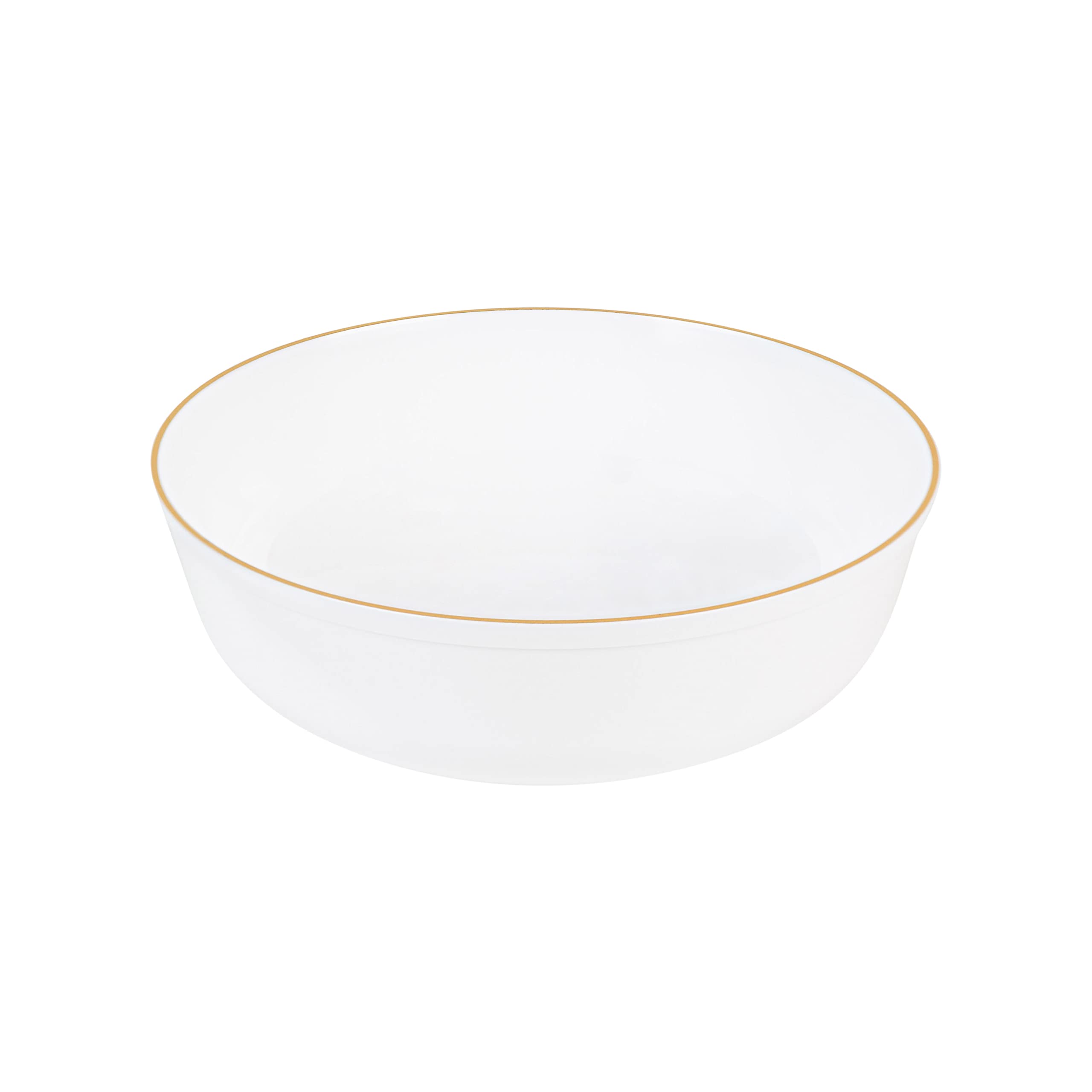 30 White Gold Rim Bowls - Party & Event Supplies -3