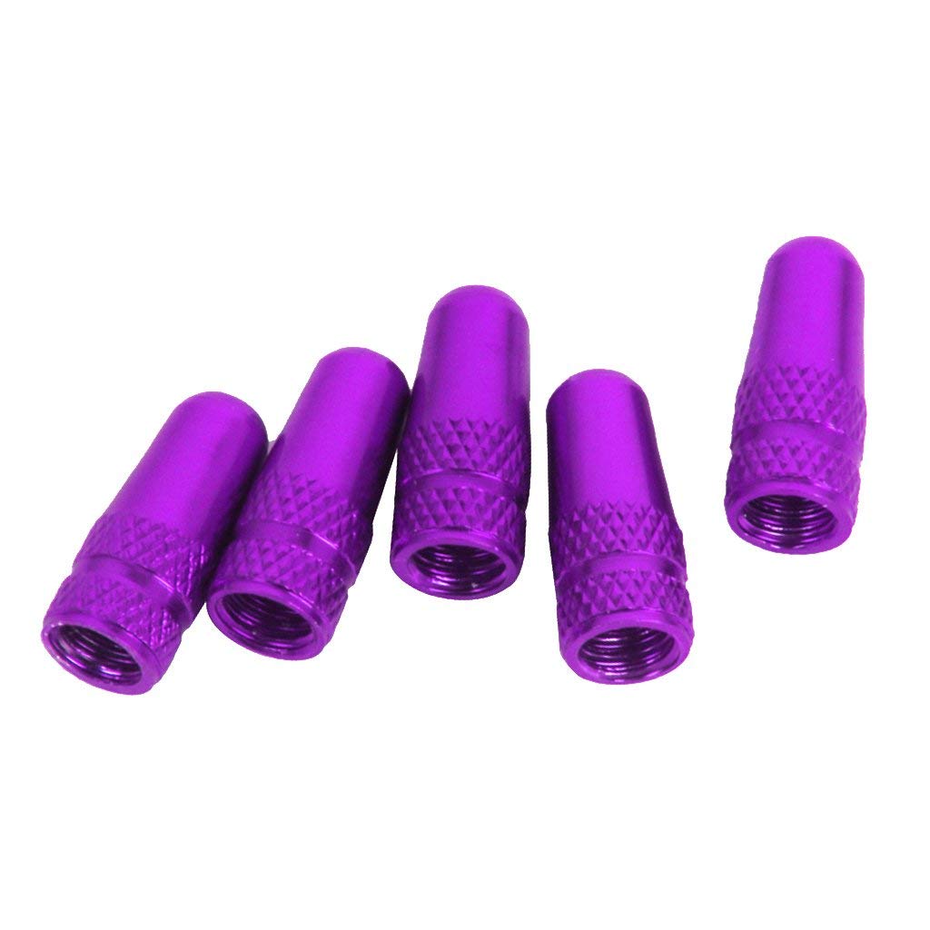 Inzopo 5pcs Bicycle Bike Presta Valve Caps Purple