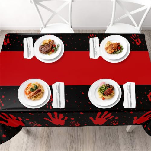 Image of Childom 3 Pack Halloween Tablecloth Rectangle Table,Halloween Decorations | 54 inch x 108 inch Disposable Plastic Tablecloths,Plastic Table Cover for Halloween Party Decorations,Halloween Party Supplies Favors