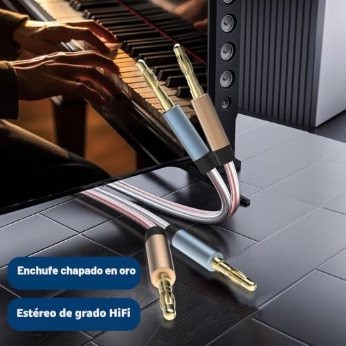 Miniatura 3 de Baolongking Cable De Altavoz De Cobre Puro Hi-Fi, Cable Para Conector Banana 5m