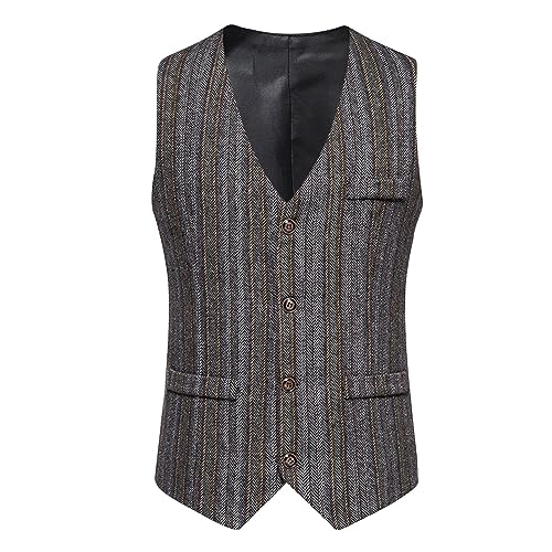 Gilet de costume rétro ajusté idéal pour mariages et rendez-vous business