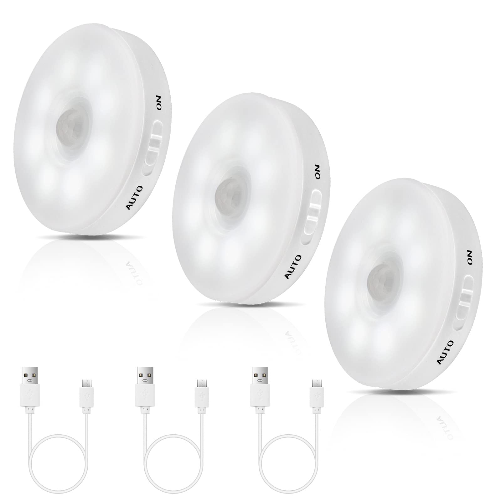 Motion Sensor Light Indoor URPOWER Motion Sensor Closet Lights Battery  Operated Magnetic Under Cabinet Lights Strip Wireless Stick Up Night Lights  (Cool White 2 Pack Sensor Lights Indoor, image size:1600x1600