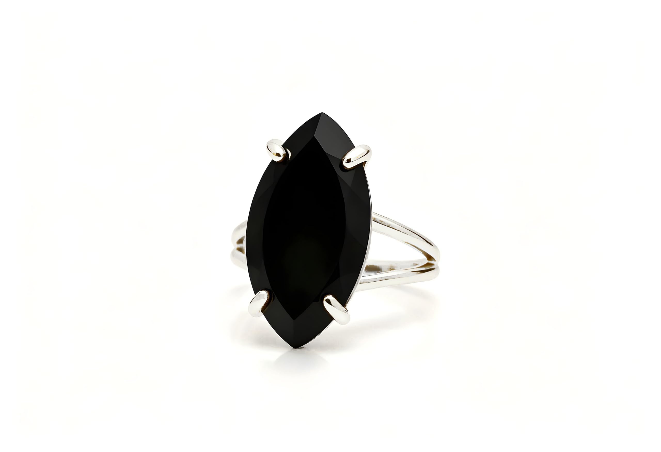 Classici Nero Onice Anelli da Donne - Anello Cocktail Onice Nero Oro 14K - Gioielli Artigianali Bene - Versatili Gioielli Moda per Donne - Scatola di Fantasia Gratuita