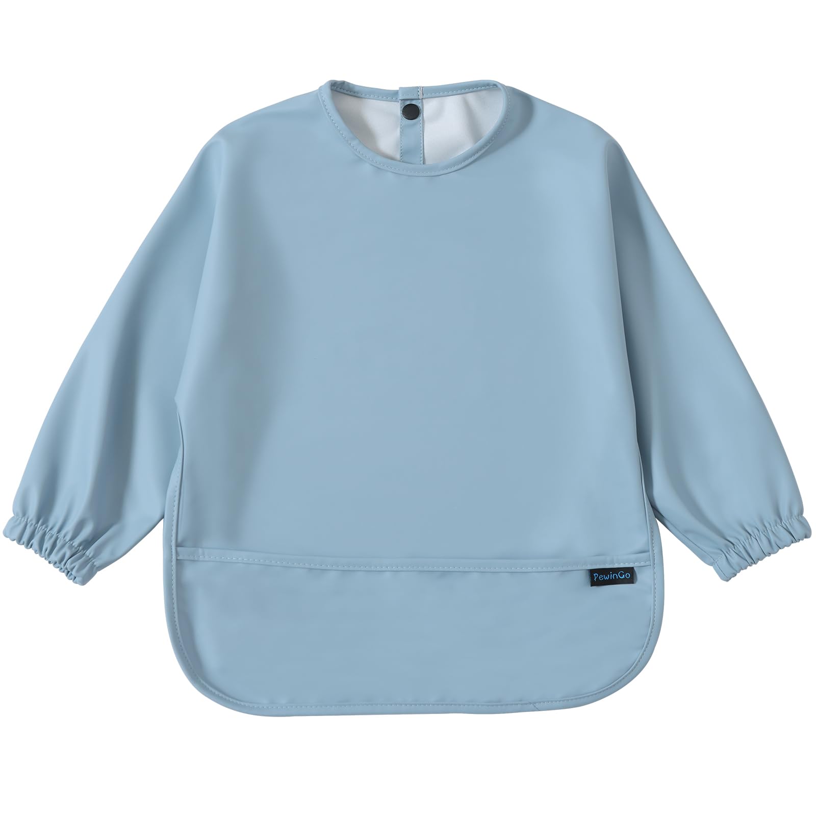 PewinGo Lätzchen zum Abstillen mit Langen Ärmeln & BLW, Weiches und Hautfreundliches Material, Lätzchen zum Stillen, Wasserdicht und Leicht zu Reinigen & Maschinenwaschbar, für Baby(Blau)