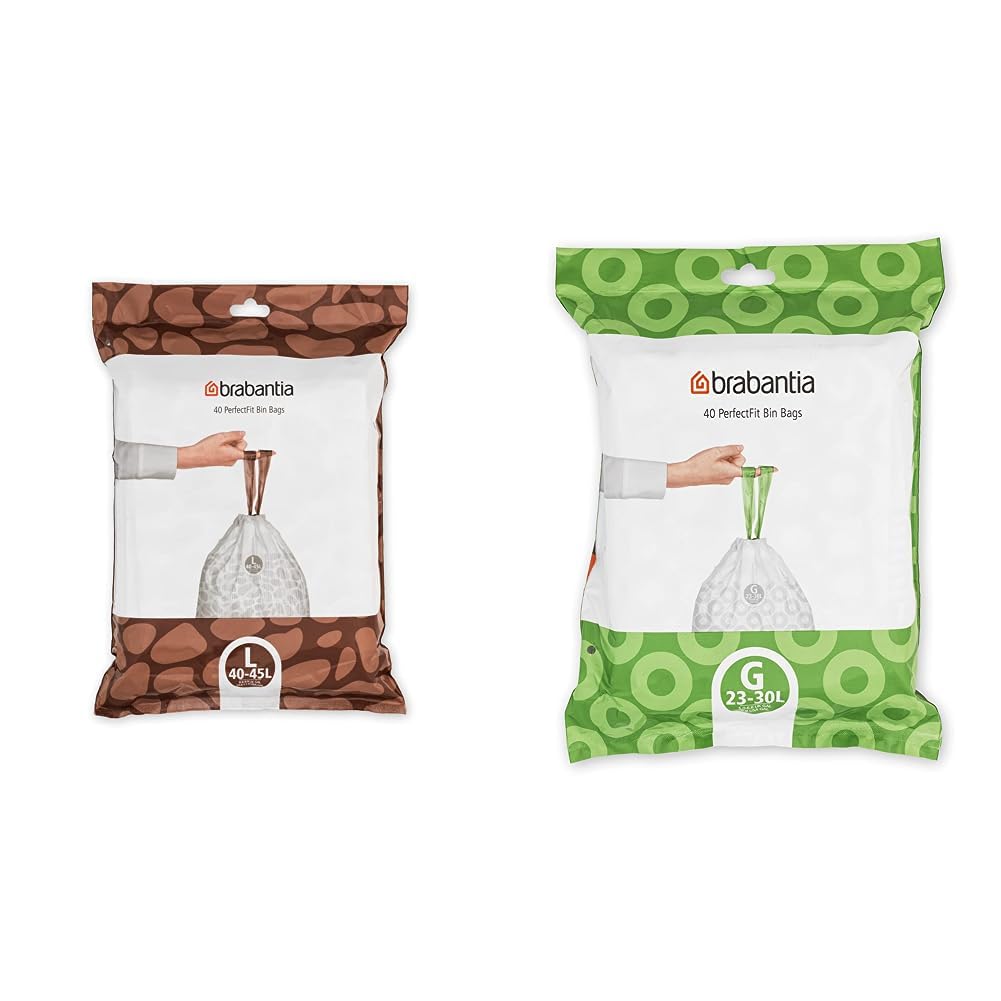 Brabantia Sacs Poubelle Ultra Résistants (45L) - Poignées Coulissantes, Grande Capacité pour la Maison et le Bureau