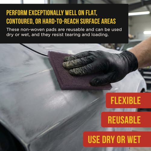 Image of Dura-Gold Premium 6 inch x 9 inch Purple Medium Fine 600 Grit General Purpose Scuff Pads, Box of 10 - Scuffing, Scouring, Sanding, Cleaning, Blend Prep, Surface Adhesion Preparation - Automotive Auto Body