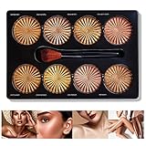Beteligir 8-farbige Highlighter-Make-up-Palette mit Puderpinsel, Shimmer Bronzers Contour Shadow Illuminating Highlight Makeup Powder, Blush and Bronzer Palette Cheek Cosmetic Kit (01)