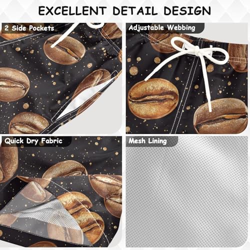 Pigsaly Boys Swim Trunks Brown Coffee Bean Boys Board Shorts Swimsuit Swimwear Summer Bathing Suit XS3