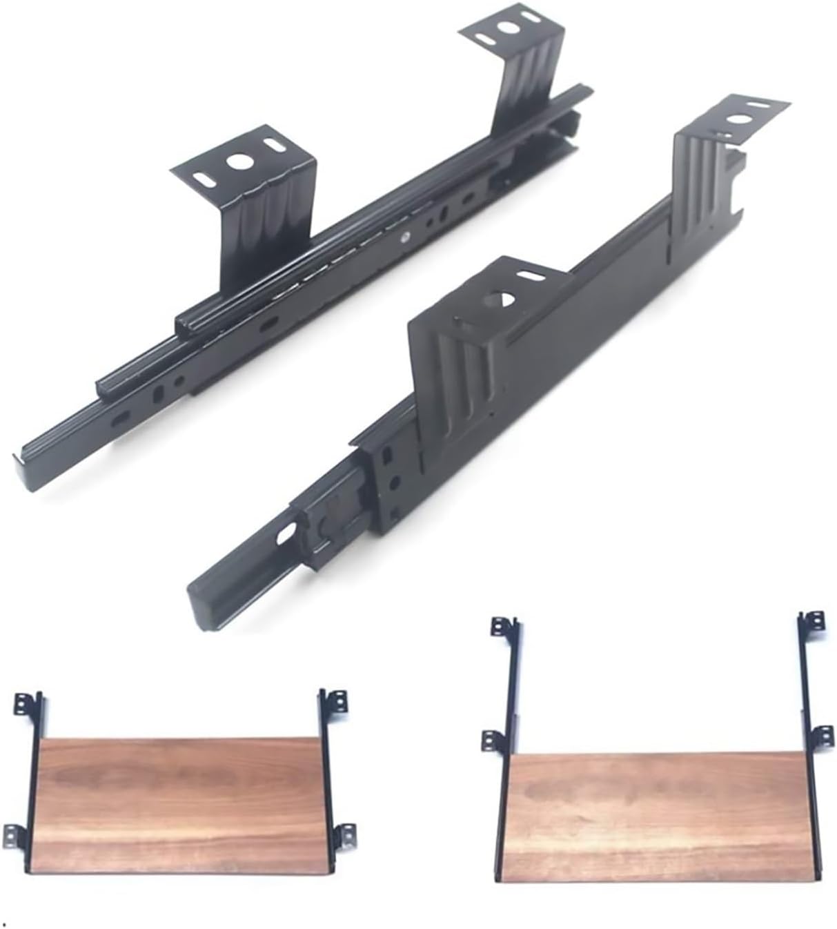 Heavy Duty Drawer Slides Keyboard Shelf Runners Soft Close Undermount