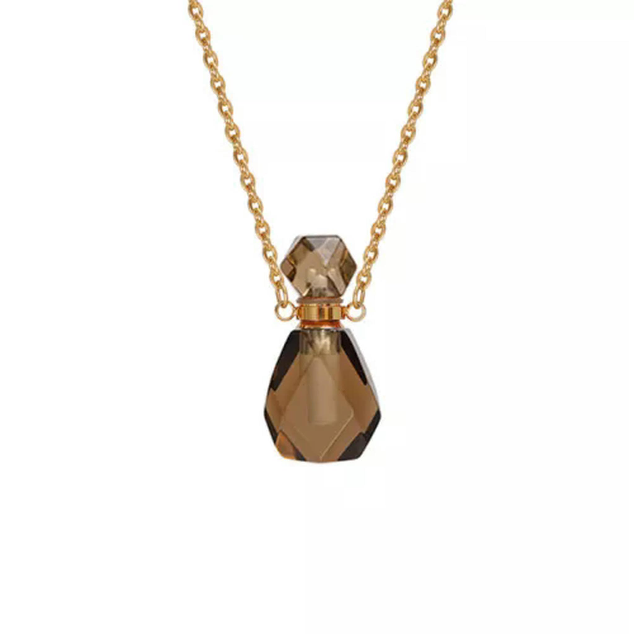 Naturalne butelki perfum Wisiorek Butelka olejku Gems-1szt-Kwarc dymny