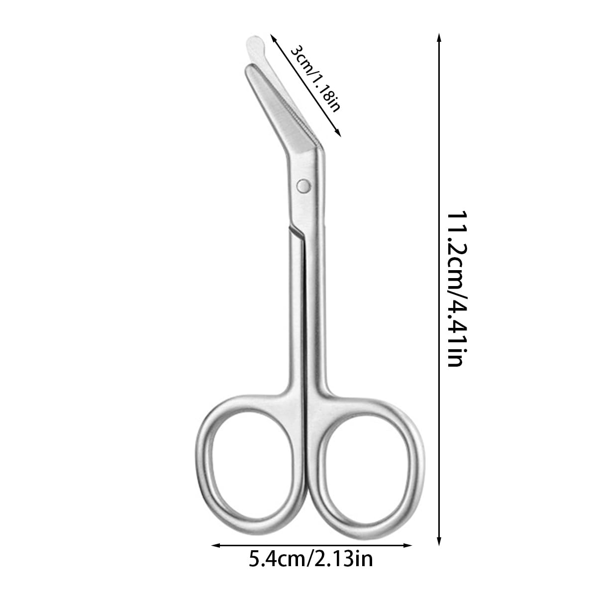 Forbici per stomia - Forbici per stomia con punta rotonda smussata per la cura della colostomia e ileostomia, in acciaio inossidabile, 11,2 cm, 1 pezzo