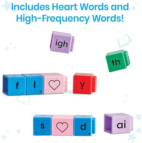 Miniatura 5 de hand2mind Varillas de lectura para construir palabras de vista, actividades de construcción de palabras, bloques de letras, palabras de vista de