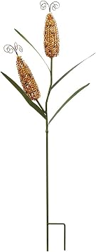 Metal Corn Stalk Garden Stake Fall Decor, Autumn Harvest Decoration Garden Yard Lawn Art Outdoor Thanksgiving Decoration 40 Inches H Metal Corn Yard Decor B